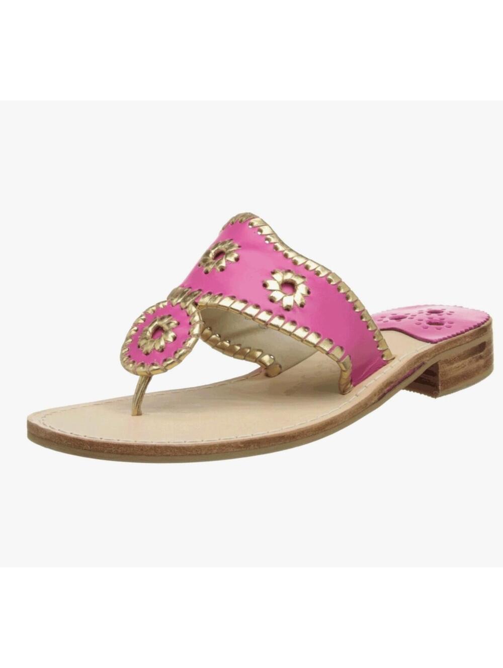 Jack Rogers Women's Nantucket Pink & Gold Dress Sandals Size 6.5